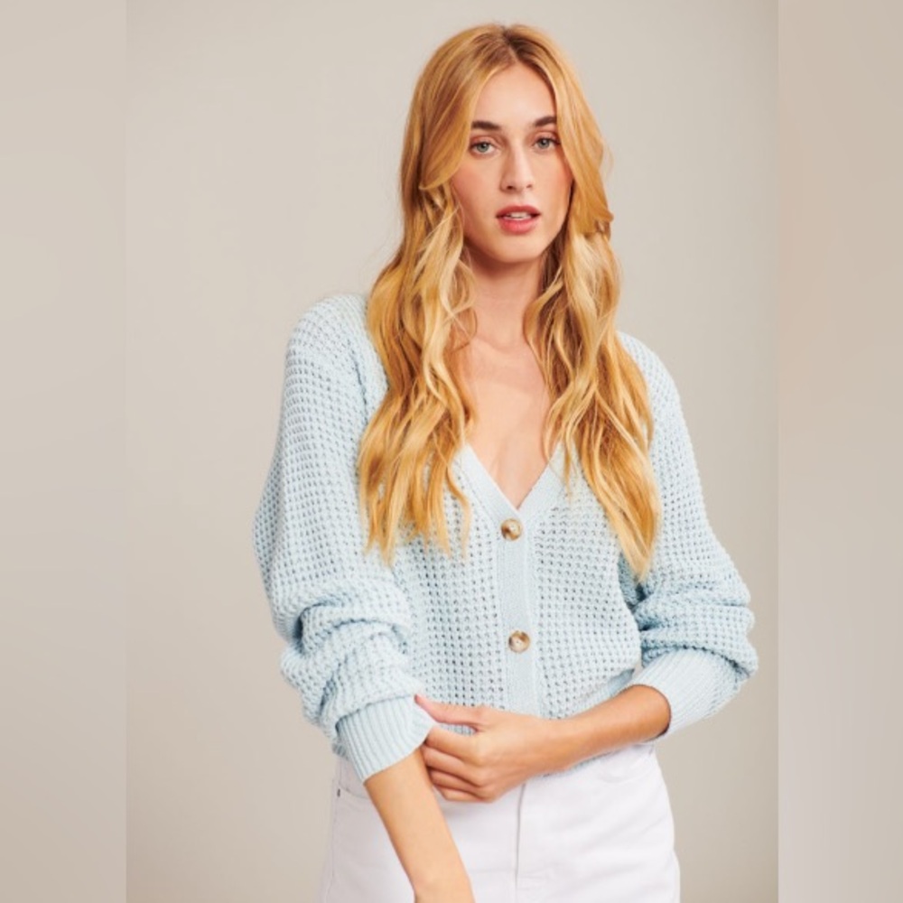 (NWT) John + Jenn - Ollie Cardigan Sweater - Clearwater Blue - Size M